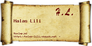 Halas Lili névjegykártya